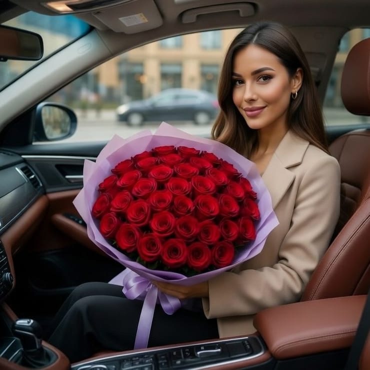 35 красных роз – доставка цветов в Борисполь