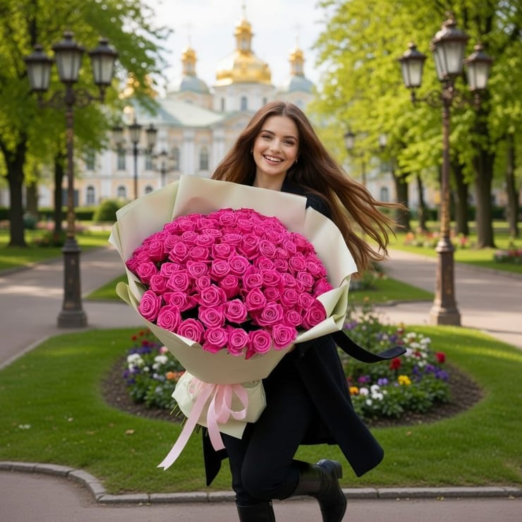 101 розовая роза – доставка цветов в Душанбе