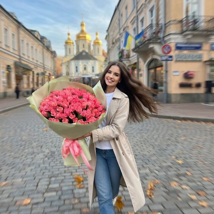 101 коралловая роза – доставка цветов в Душанбе