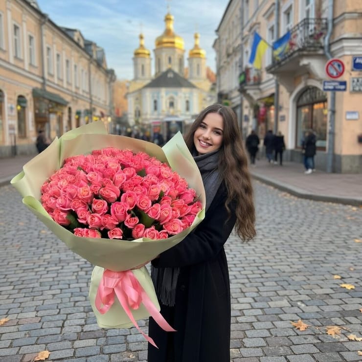 101 коралловая роза – доставка цветов в Душанбе