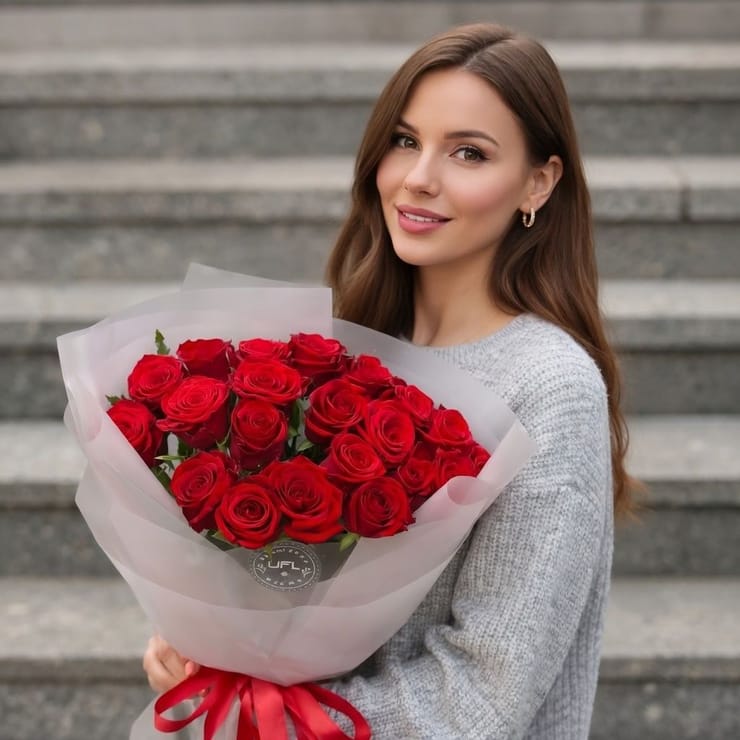 21 красная роза – доставка цветов в Душанбе