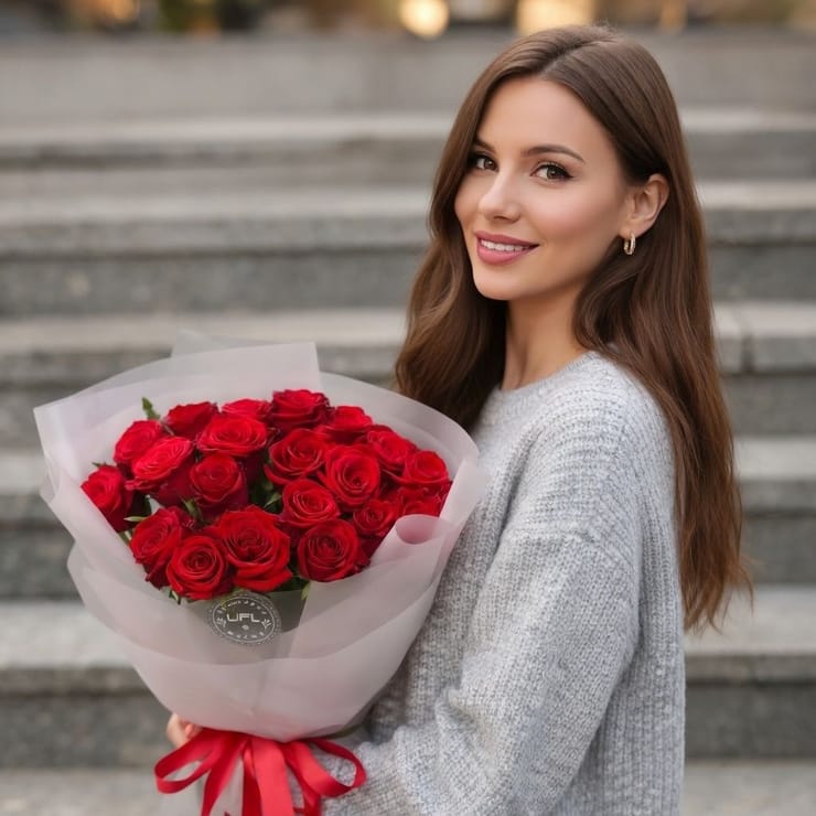 21 красная роза – доставка цветов в Душанбе