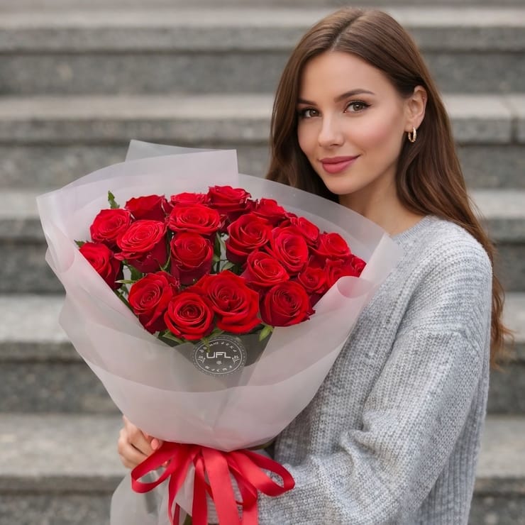 21 красная роза – доставка цветов в Душанбе