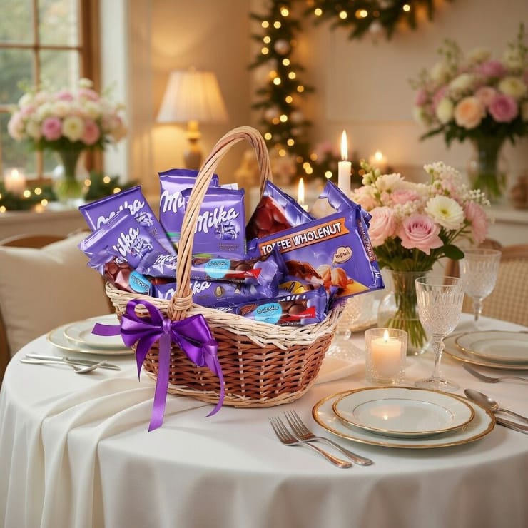 Milka-корзина шоколада – доставка цветов в Ереван